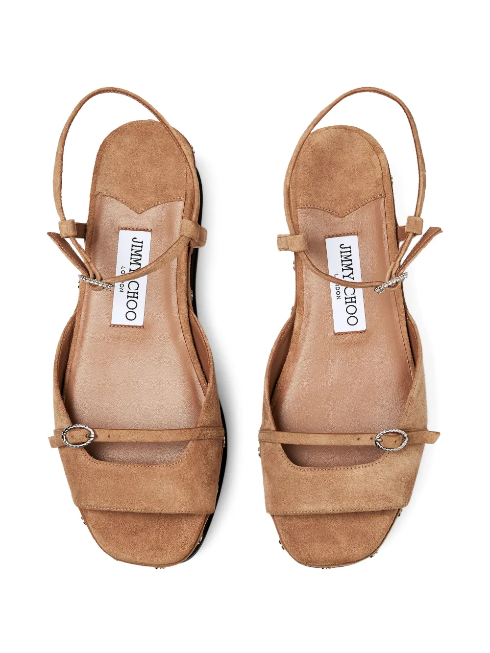 Jimmy Choo Kata sandalen met plateauzool en studs Bruin