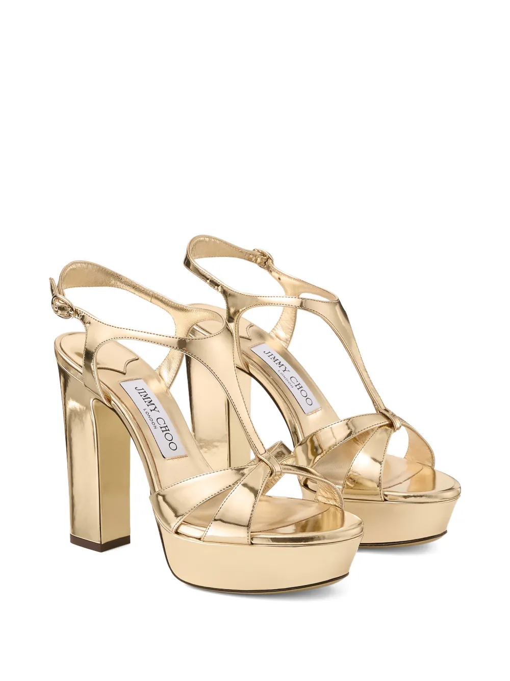 Jimmy Choo 120 mm Kesia sandalen met plateauzool en hak Goud