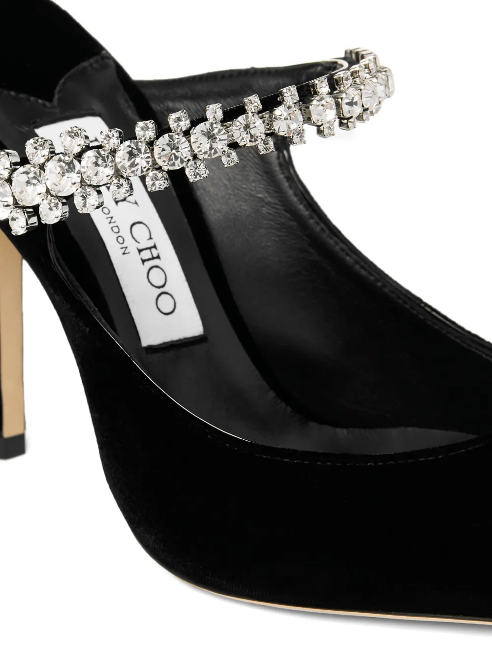 Jimmy Choo 100 mm muiltjes verfraaid met kristallen Zwart