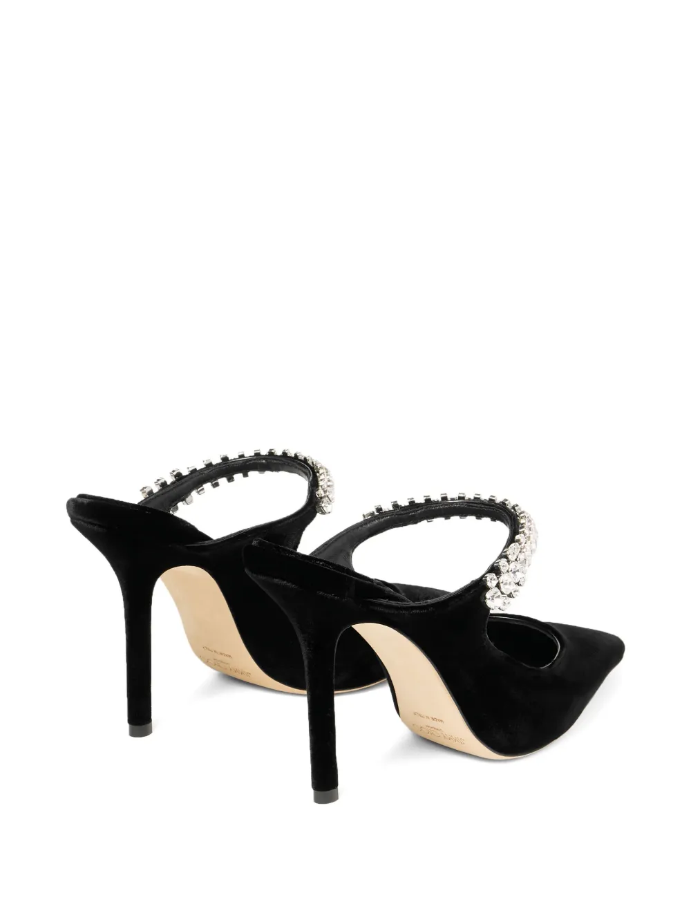 Jimmy Choo 100 mm muiltjes verfraaid met kristallen Zwart