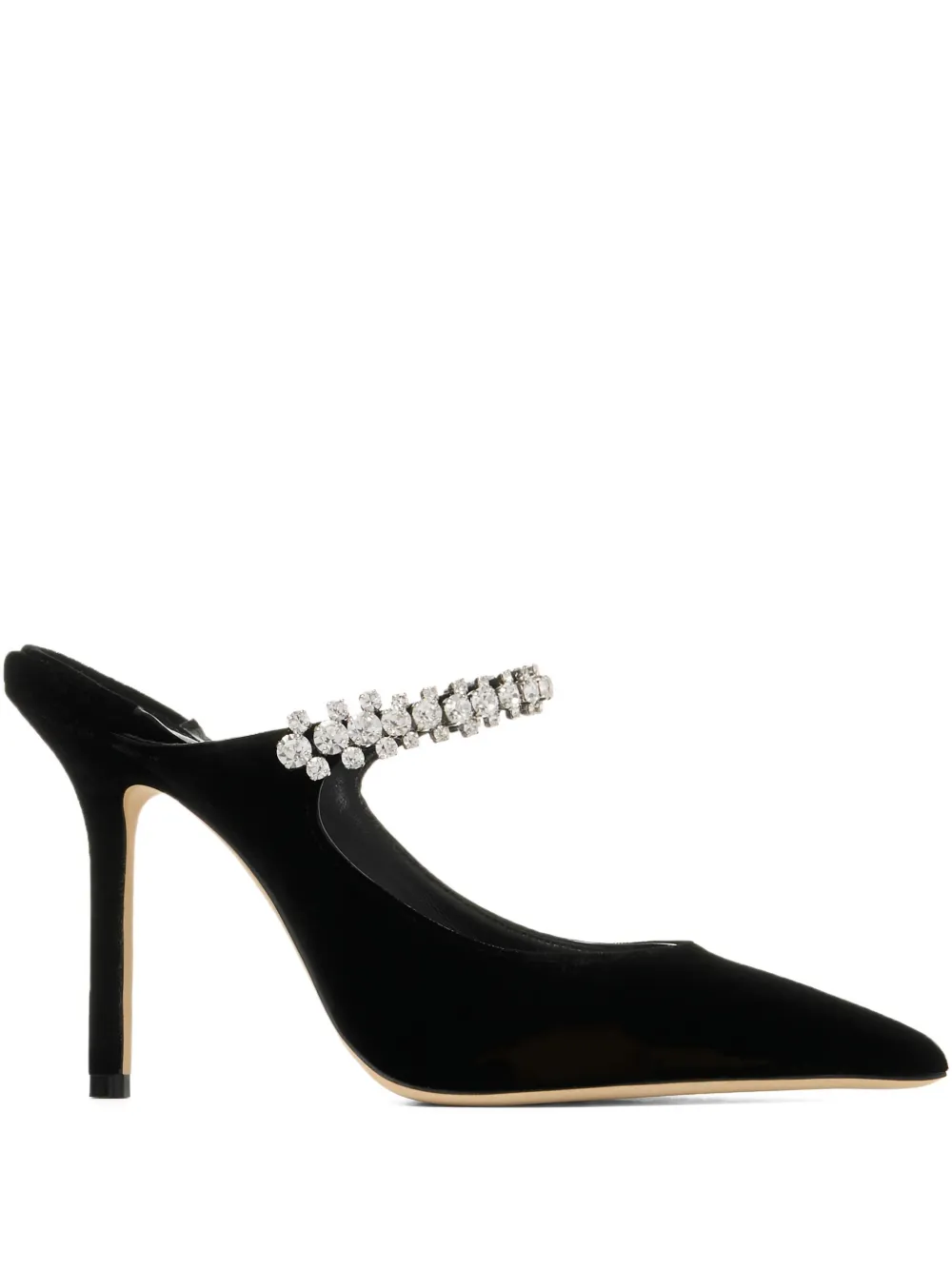 Jimmy Choo 100mm crystal-embellished heeled mules | Black | Image 1