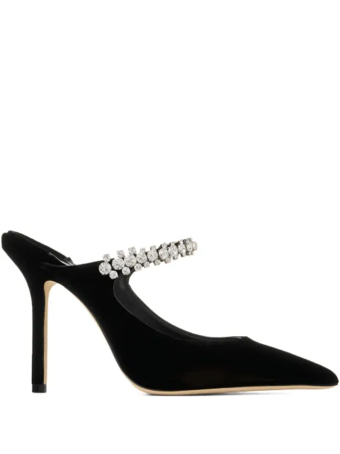 Jimmy Choo 100mm crystal-embellished heeled mules