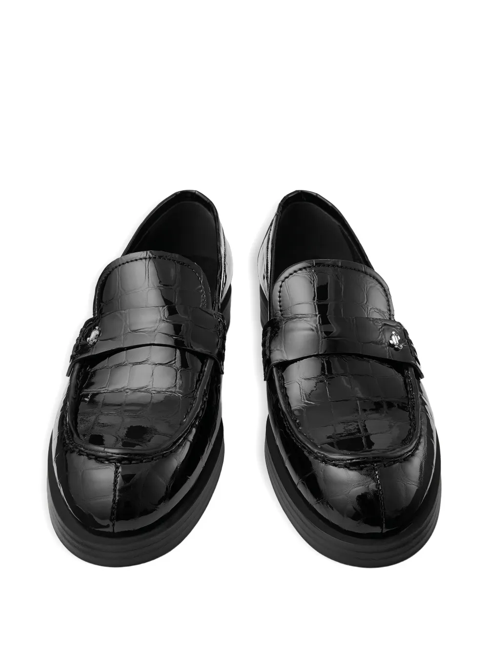 Jimmy Choo Ivy loafers met krokodillen-reliëf Zwart