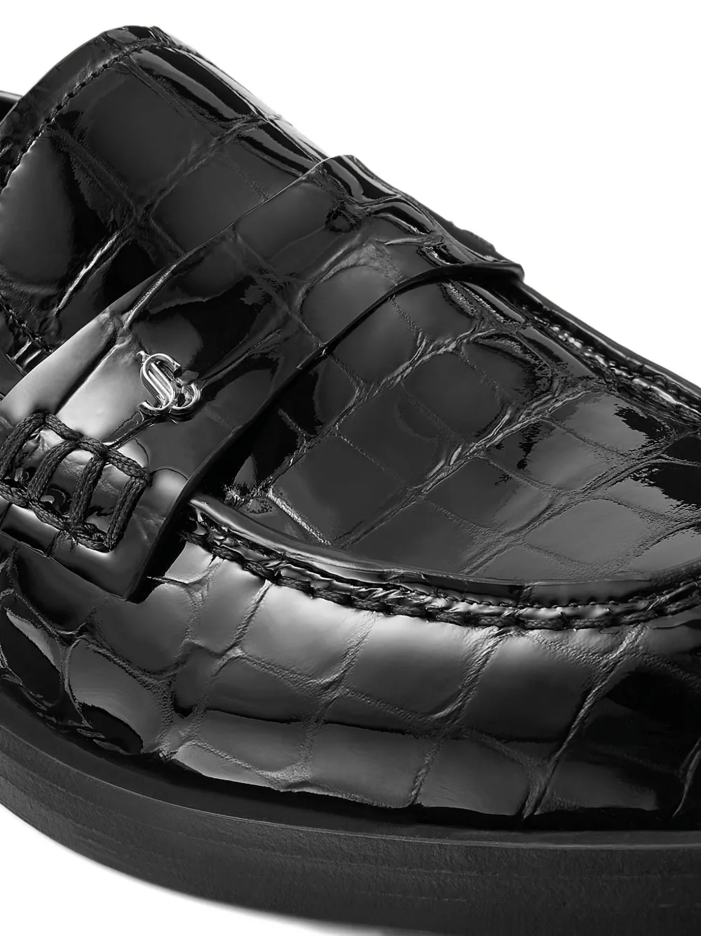 Jimmy Choo Ivy loafers met krokodillen-reliëf Zwart