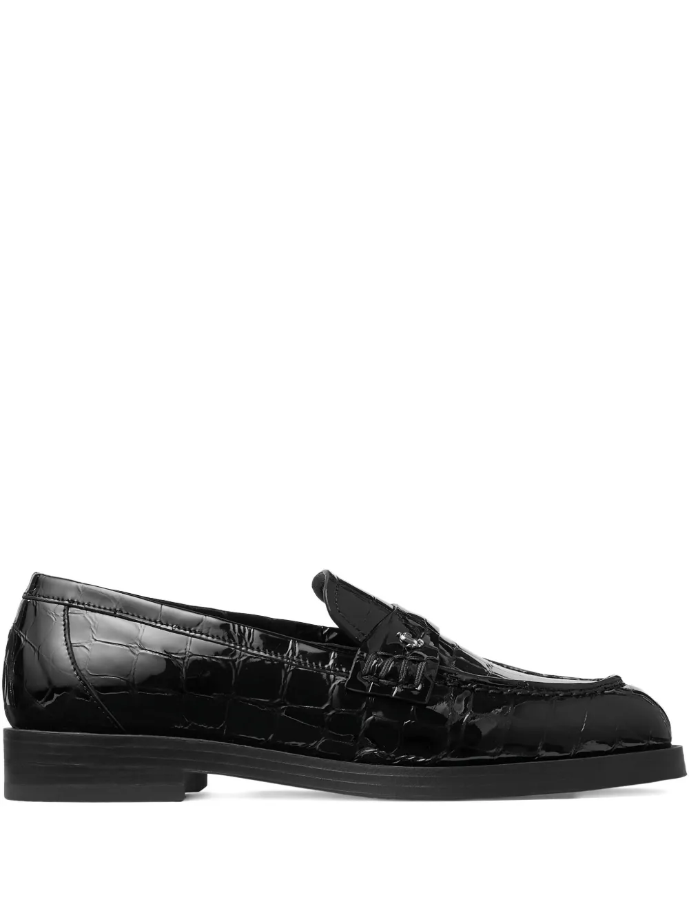 Jimmy Choo Ivy crocodile-embossed loafers | Black | Image 1