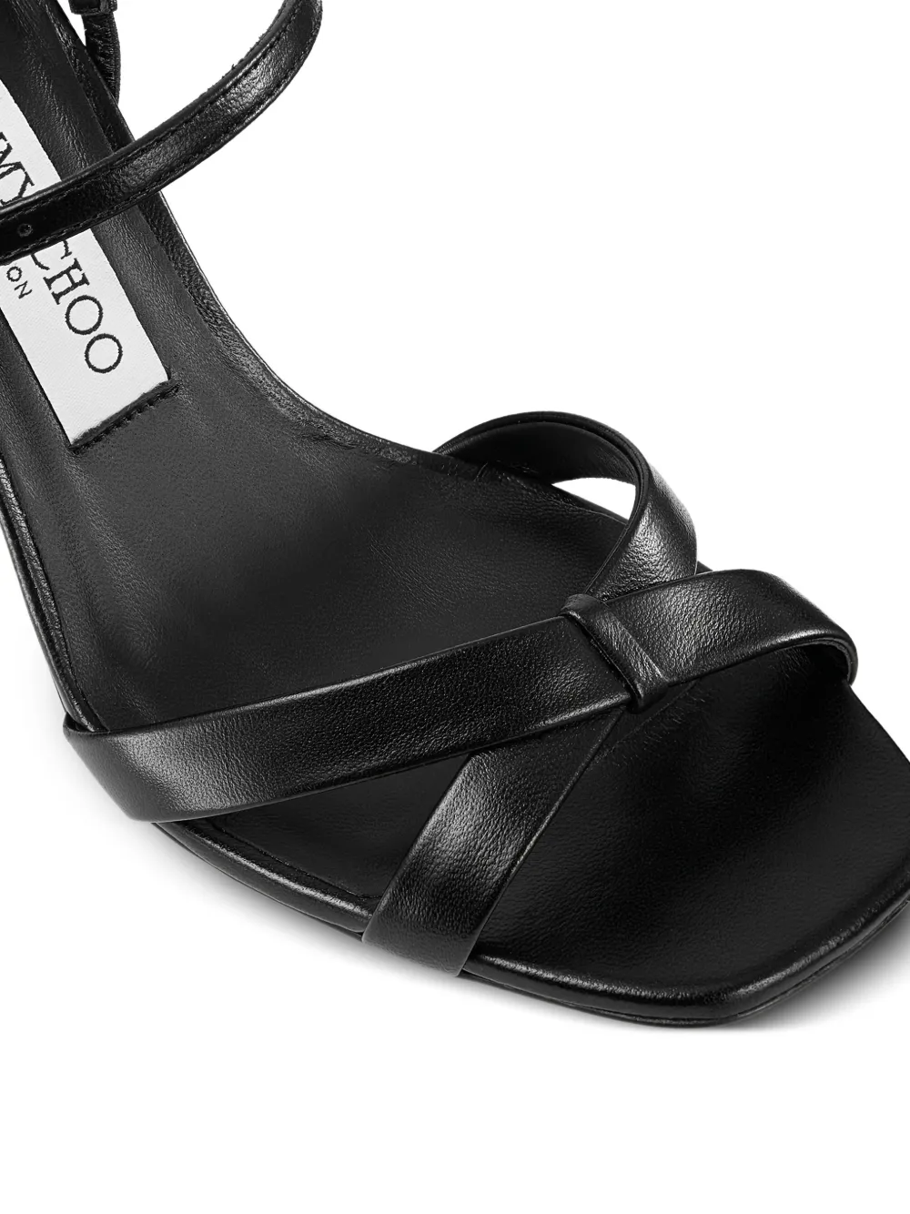 Jimmy Choo Elsy leren sandalen met gesp Zwart