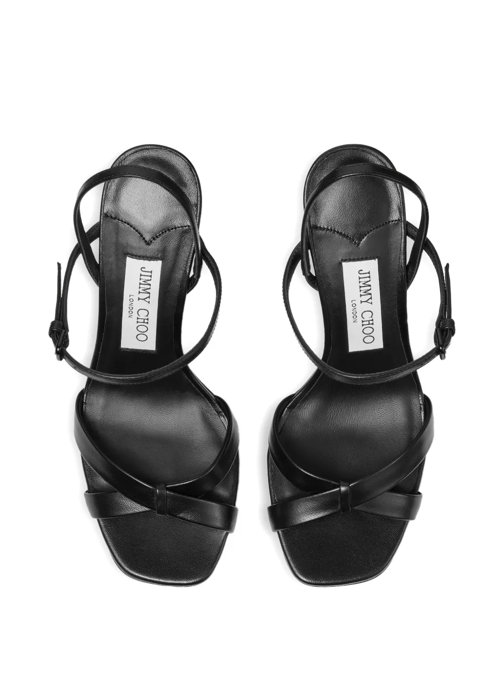 Jimmy Choo Elsy leren sandalen met gesp Zwart