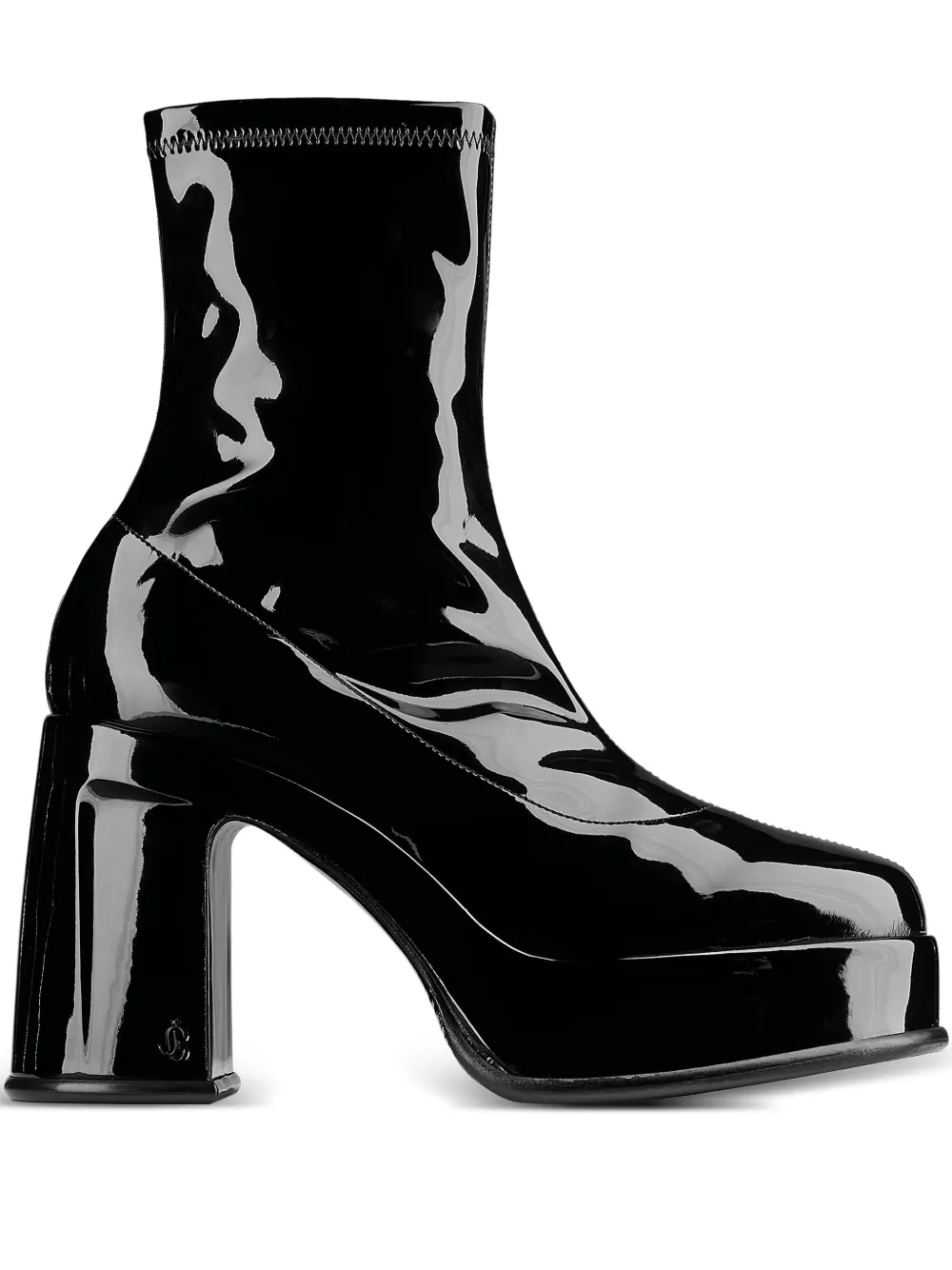 Jimmy Choo 100mm Hadi platform block-heel ankle boots – Black