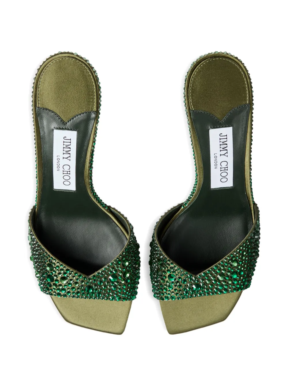 Jimmy Choo 70 mm sandalen met kristallen Groen