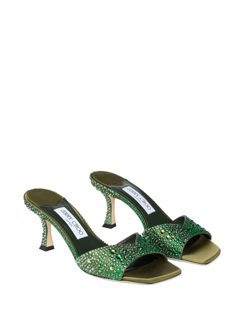 Jimmy Choo 70 mm sandalen met kristallen Groen