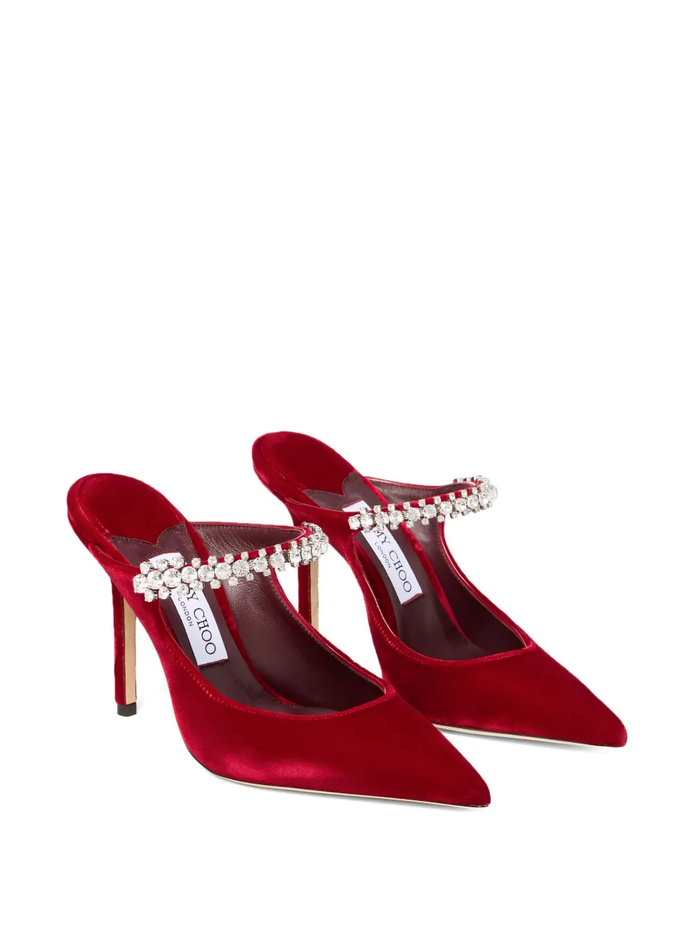 Jimmy Choo 10mm crystal-embellished pointed mules | mules à talon | Image 2