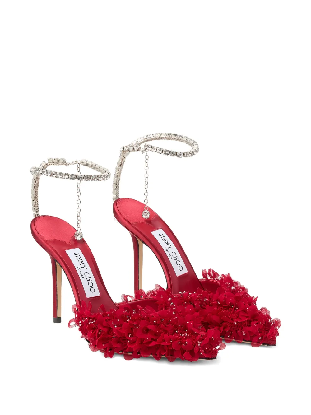 Jimmy Choo 100mm Saeda crystal-embellished floral pumps | Heeled Pumps | Image 2