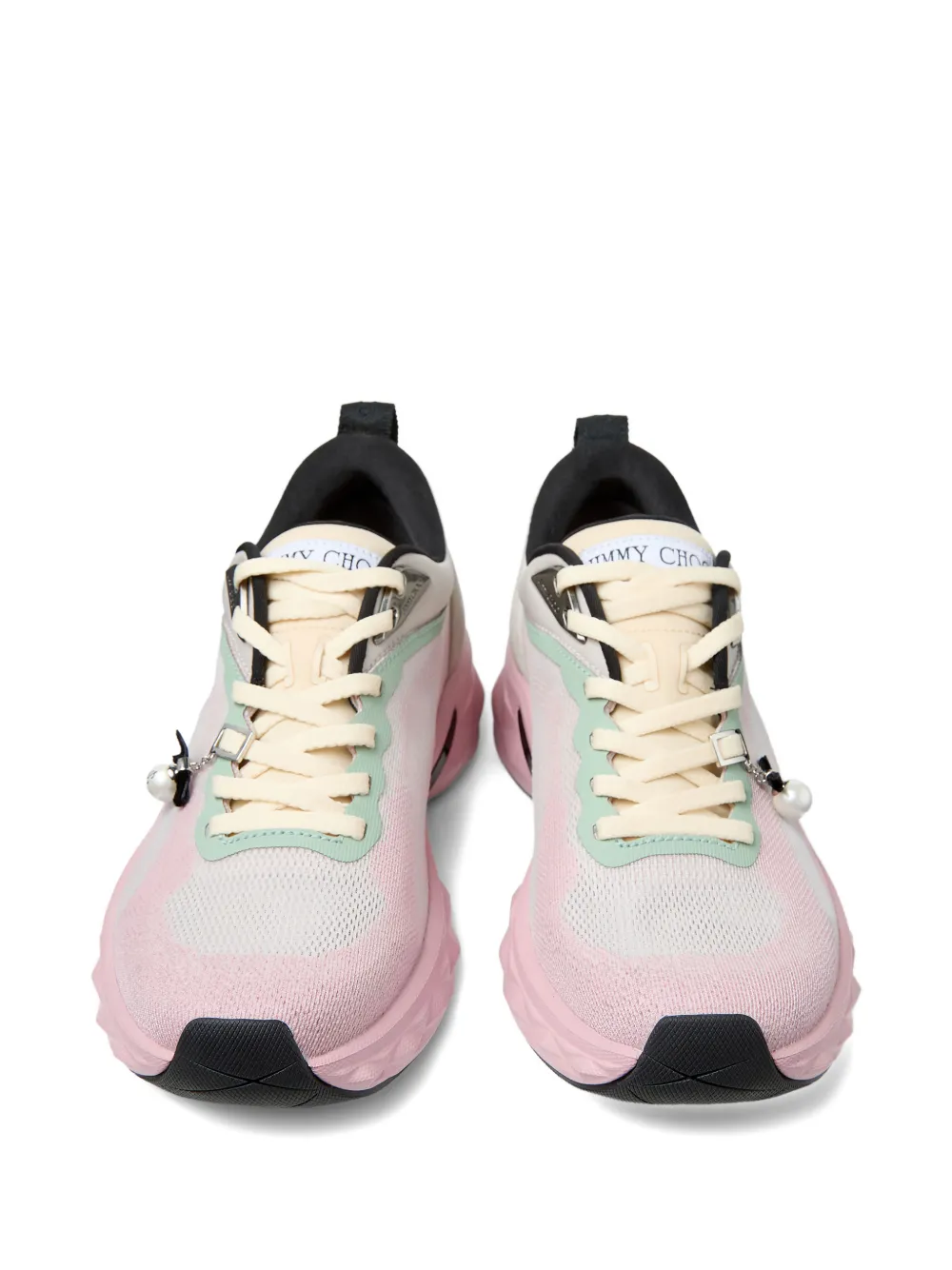 Jimmy Choo Diamond Run pearl-embellished sneakers Roze