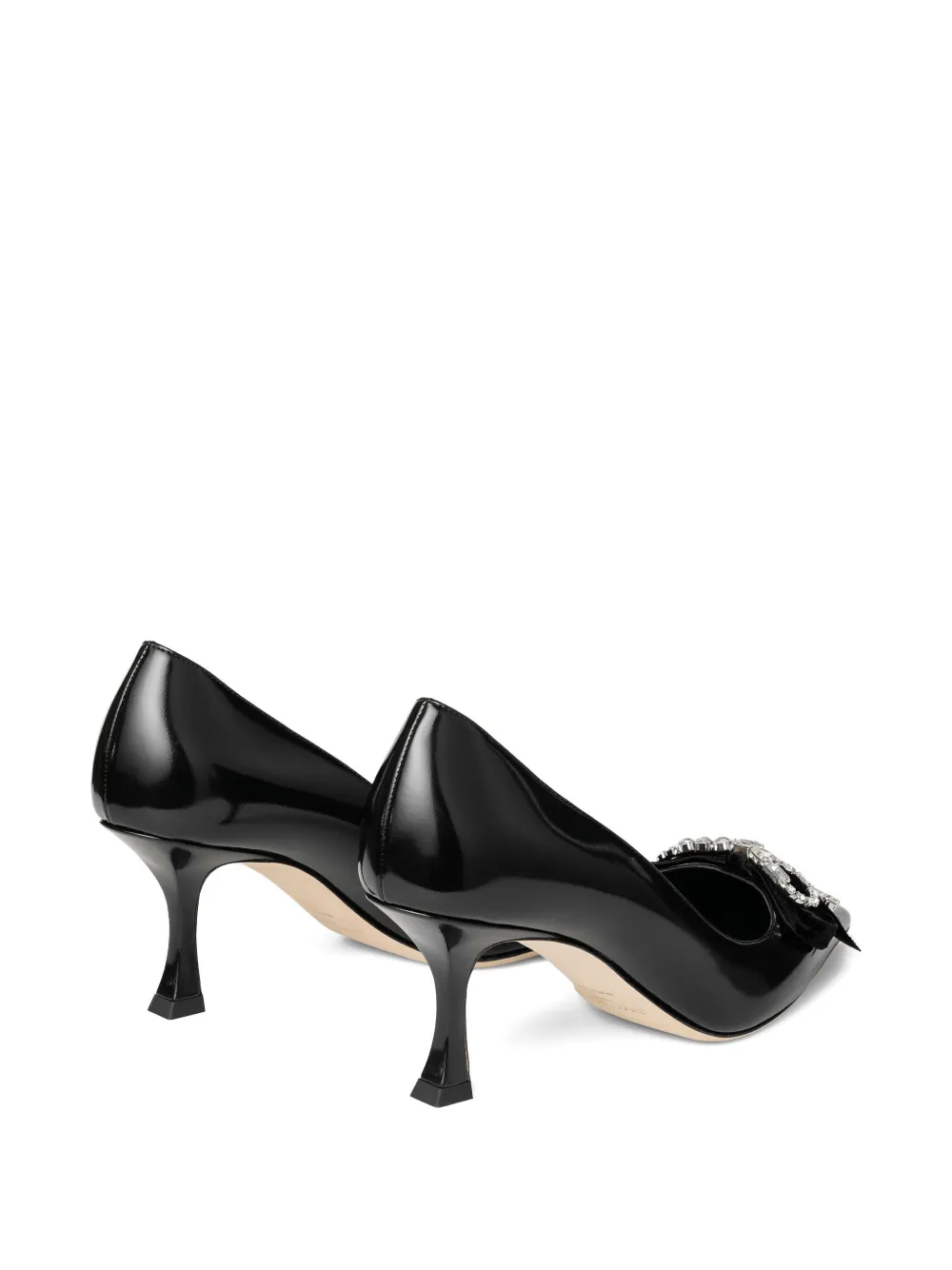 Jimmy Choo 70 mm Auria pumps met kristallen strik Zwart