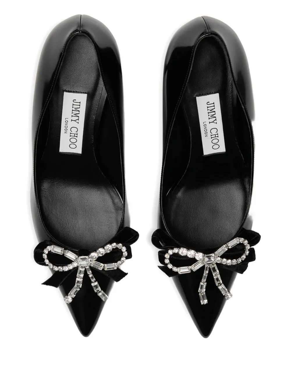 Jimmy Choo 70 mm Auria pumps met kristallen strik Zwart