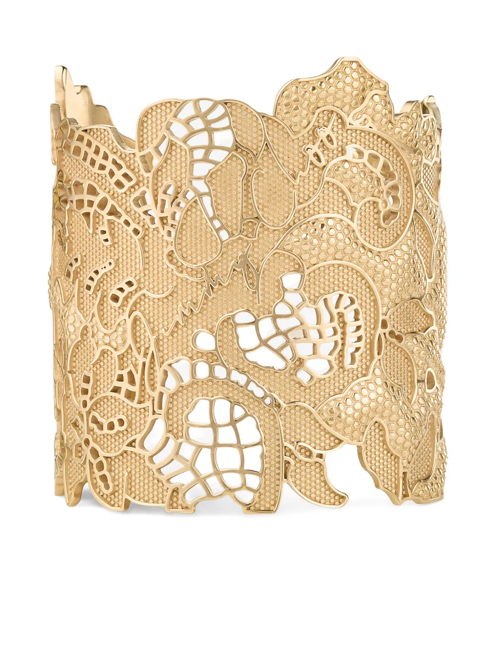 Jimmy Choo Lace Cut-out Cuff Bracelet In Gold