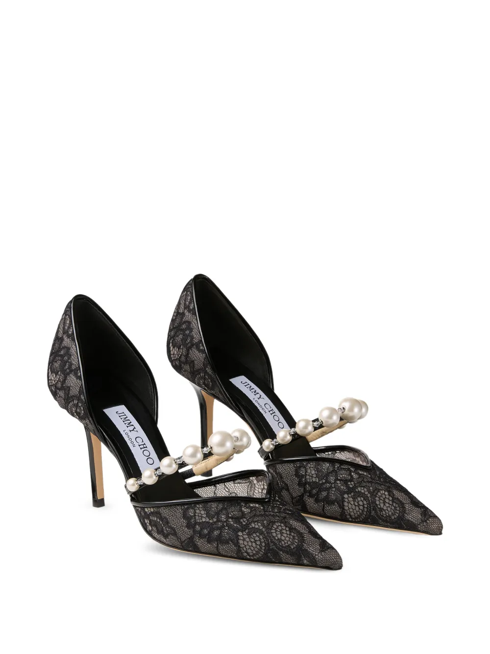Jimmy Choo 85 mm Aurelie pumps met kant Zwart
