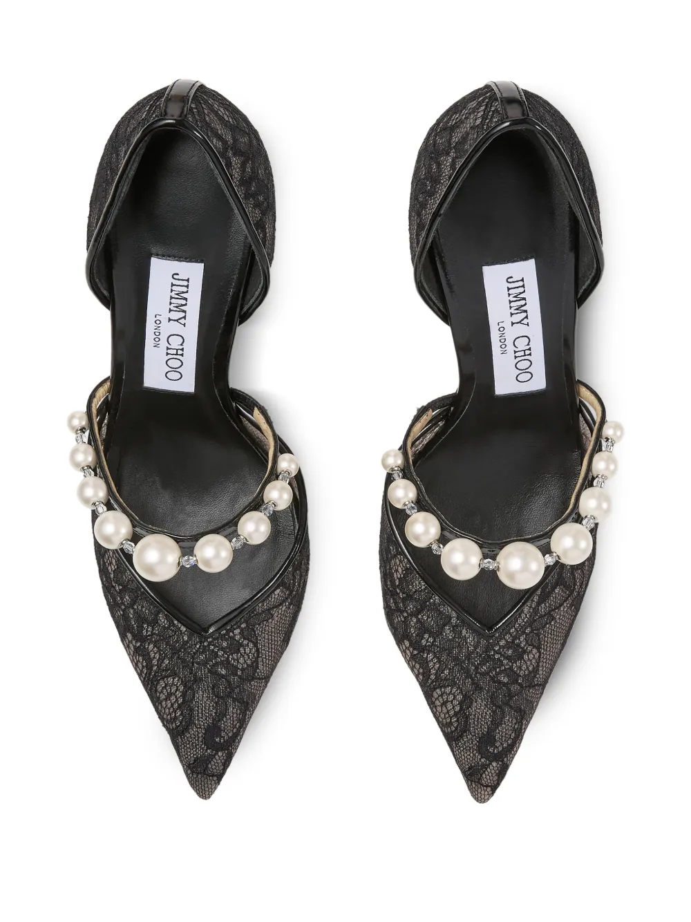 Jimmy Choo 85 mm Aurelie pumps met kant Zwart