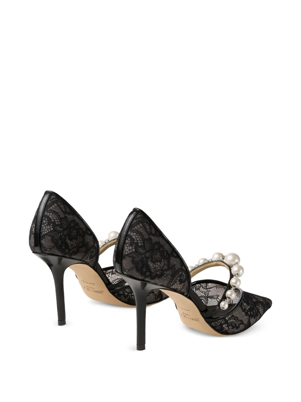 Jimmy Choo 85 mm Aurelie pumps met kant Zwart