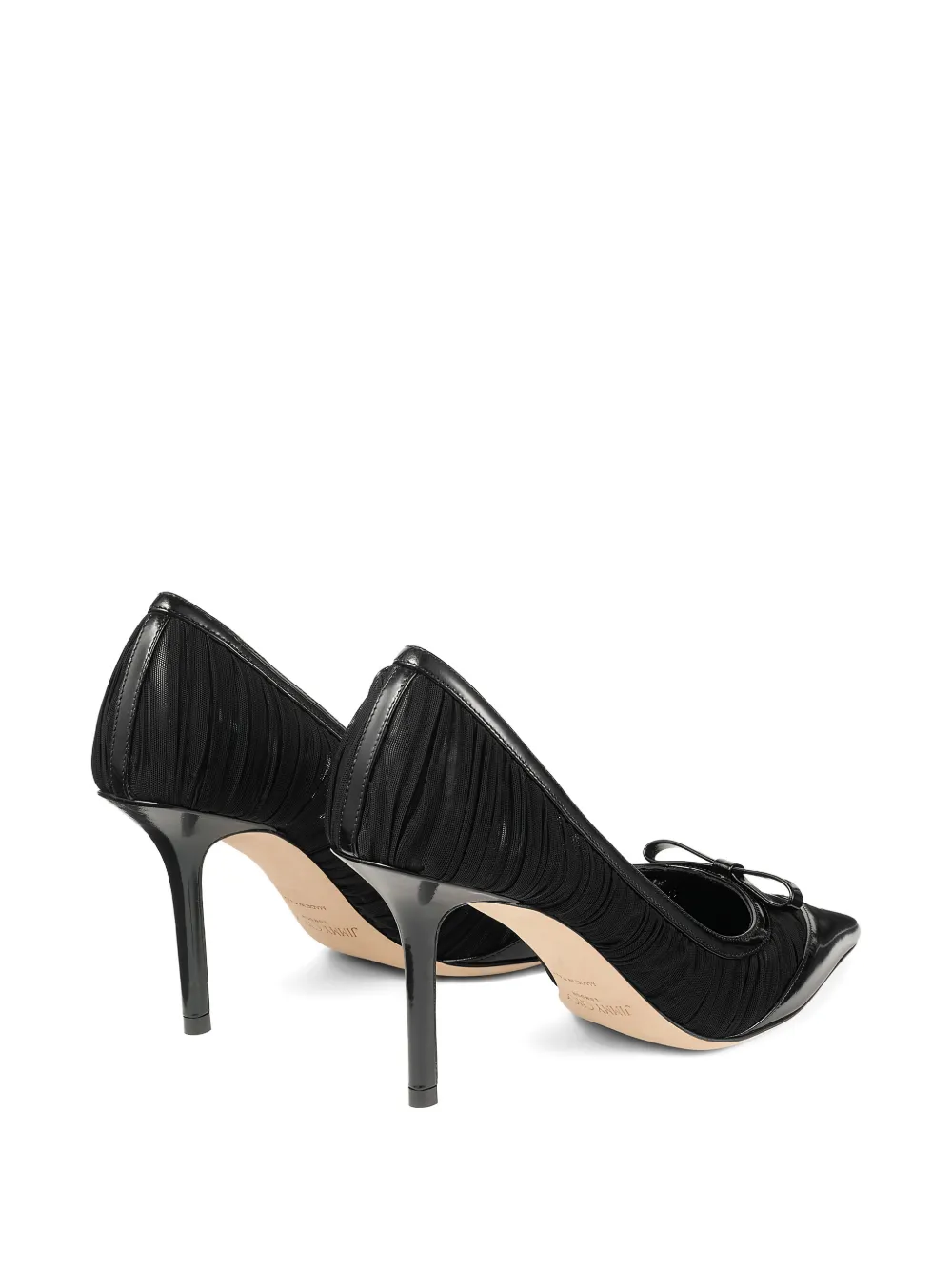 Jimmy Choo Love bow pointed leather pumps Zwart
