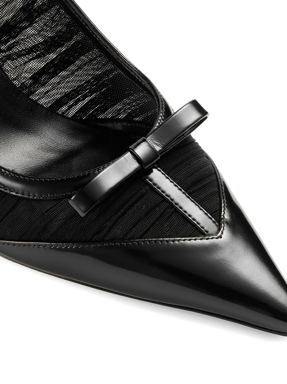 Jimmy Choo Love bow pointed leather pumps Zwart