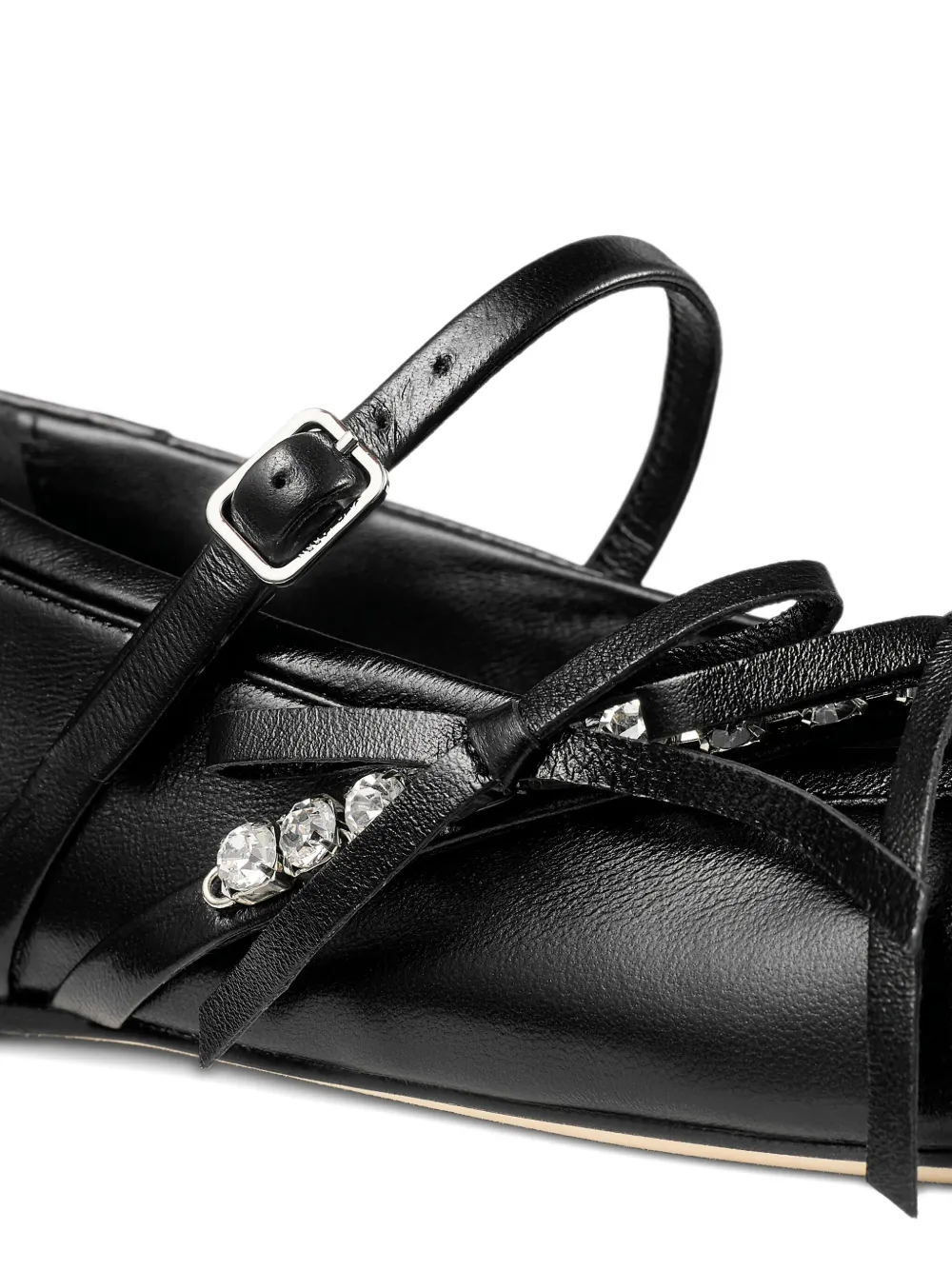 Jimmy Choo Square-toe Ballerina Shoes In Black