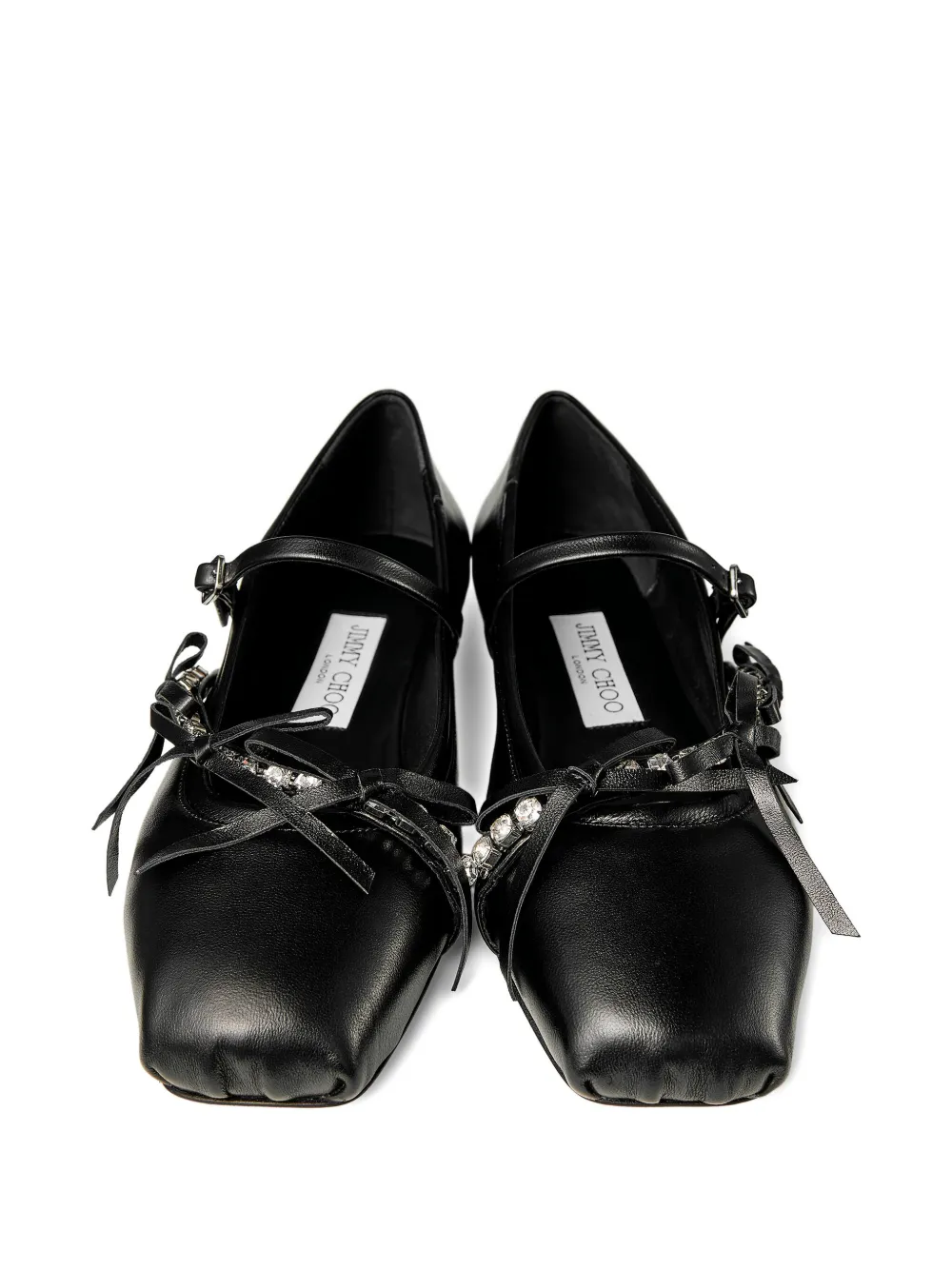 Jimmy Choo Square-toe Ballerina Shoes In Black