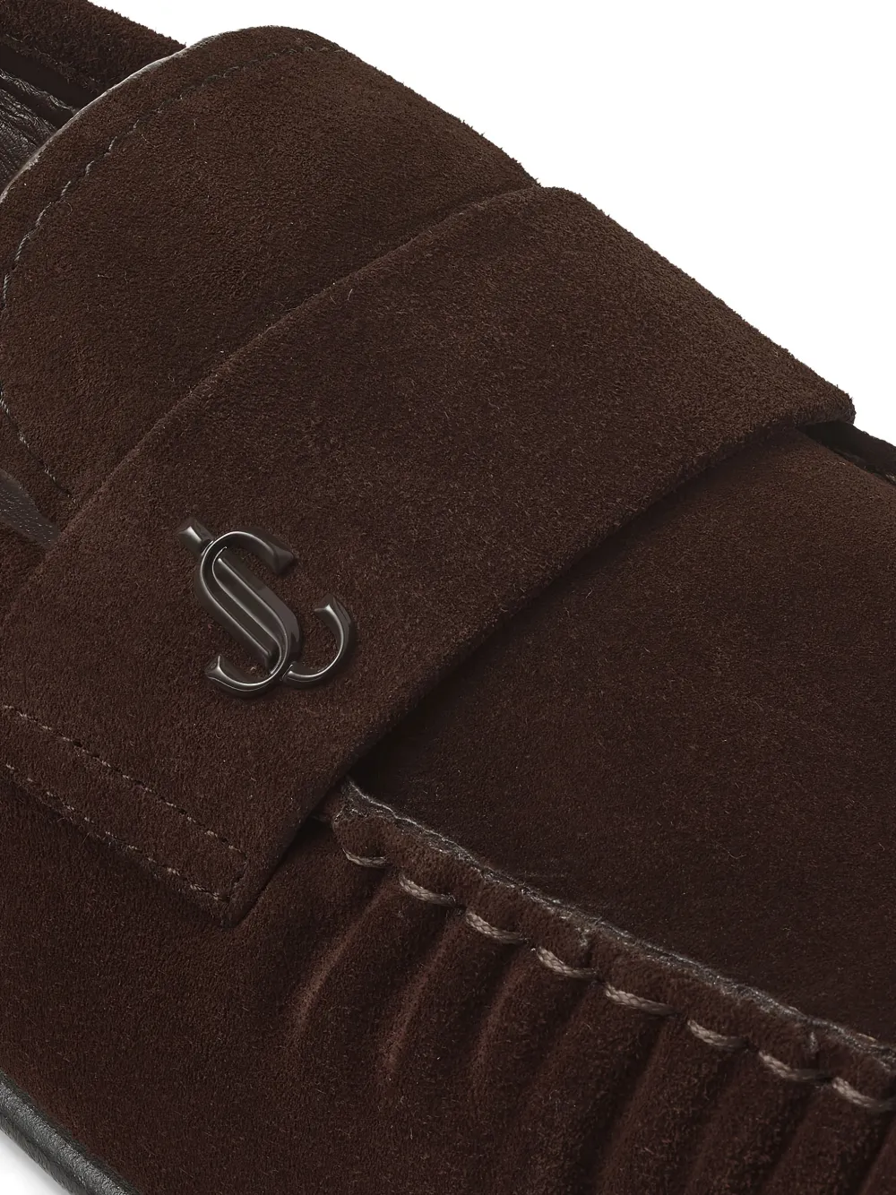 Jimmy Choo Ellis loafers met logodetail Bruin