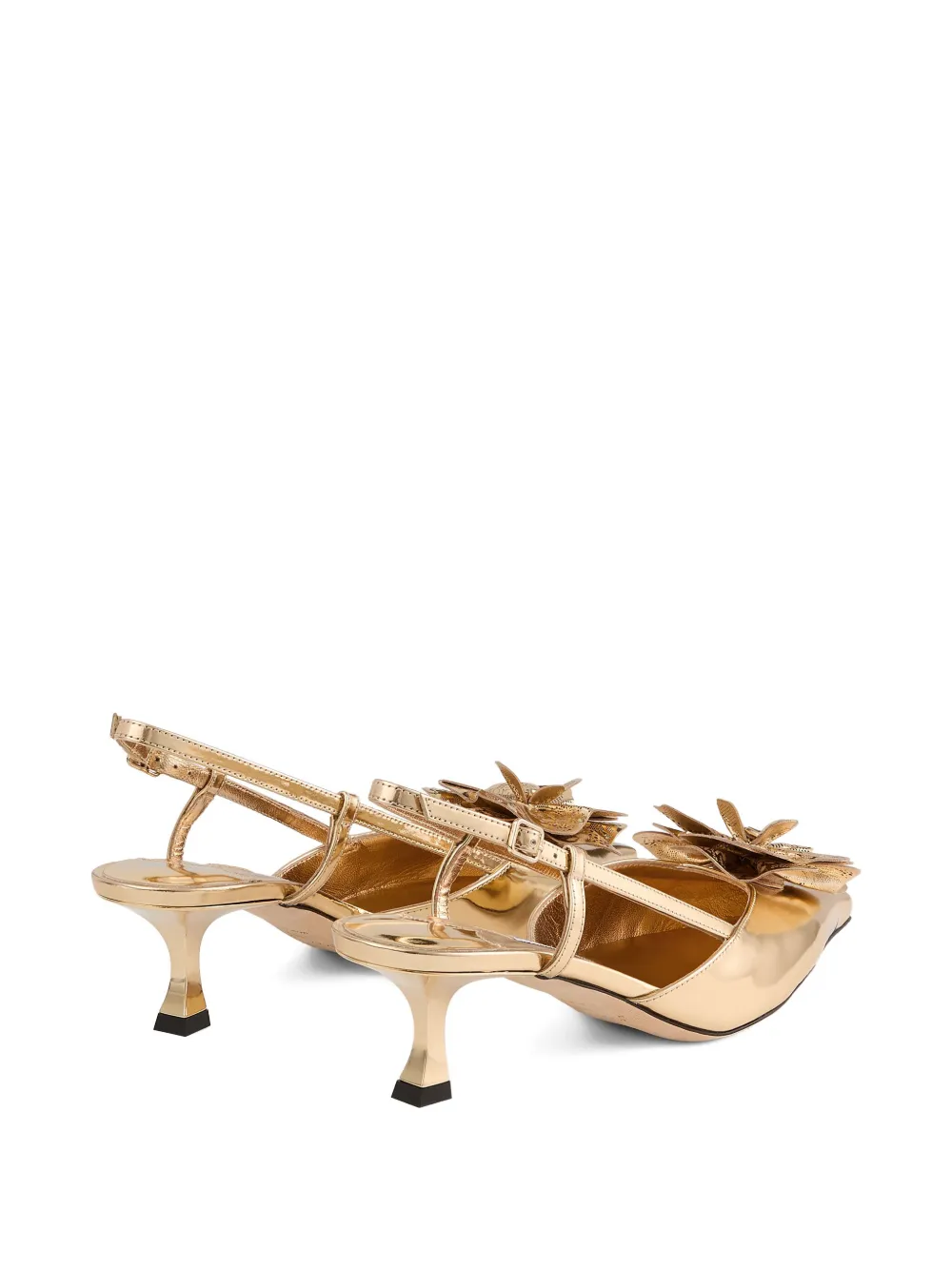 Jimmy Choo 50 mm Mimmi slingback pumps met bloemenprint Goud