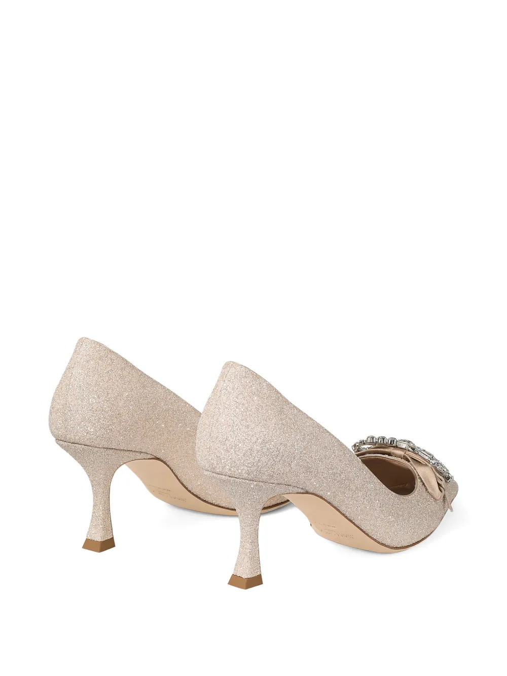 Jimmy Choo 70 mm Auria pumps met kristallen strik Goud
