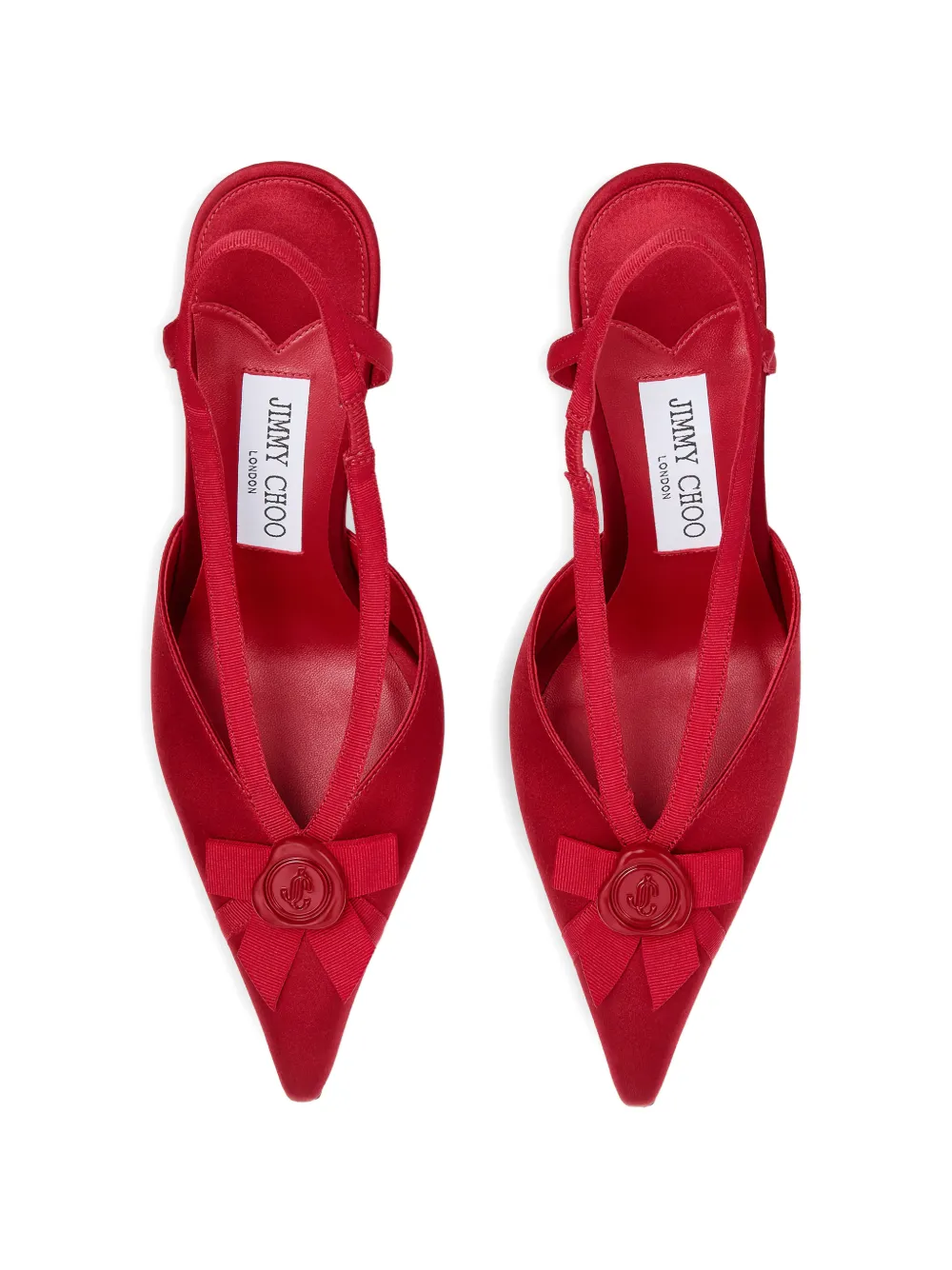 Jimmy Choo Faya slingback pumps met strikdetail Rood