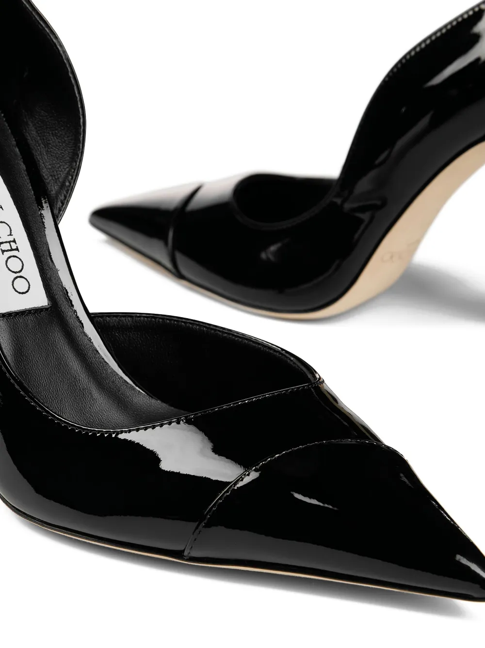 Jimmy Choo Brigitte 100 Black Patent Leather Pumps, view 4