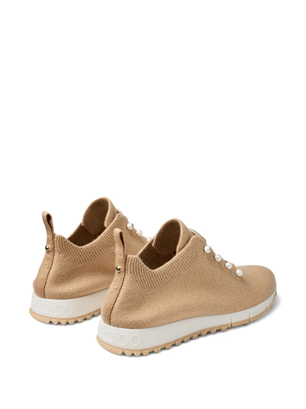 Jimmy Choo Veles sneakers met parel Beige