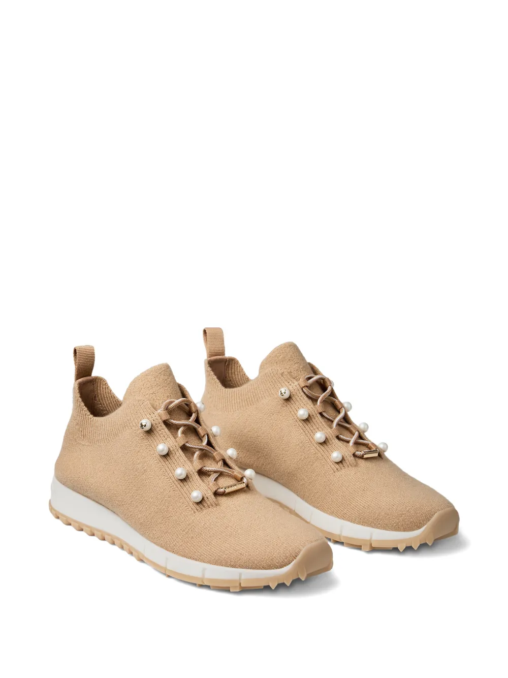 Jimmy Choo Veles sneakers met parel Beige