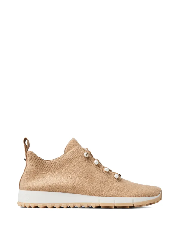 Jimmy Choo Veles Pearl Lace-up Sneakers in Neutrals