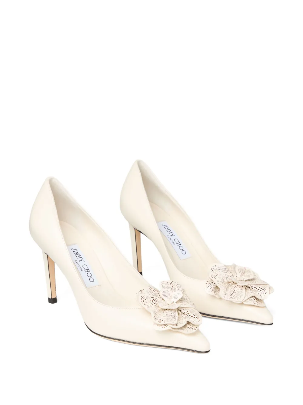 Jimmy Choo 85 mm Mimmi pumps met bloemapplicatie Beige
