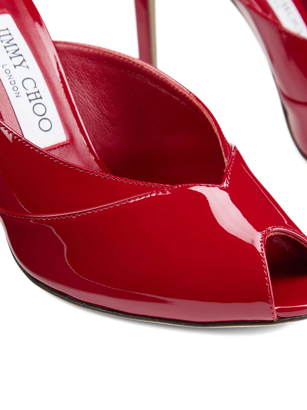 Jimmy Choo 100mm Brigitte Peep-toe Mules In Burgundy