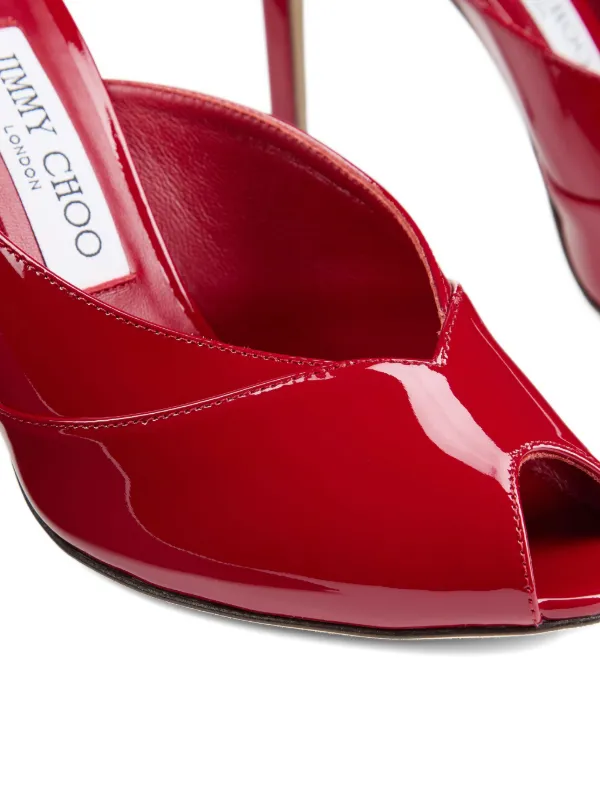 Jimmy Choo Brigitte 100 peep-toe Mules | Red | FARFETCH