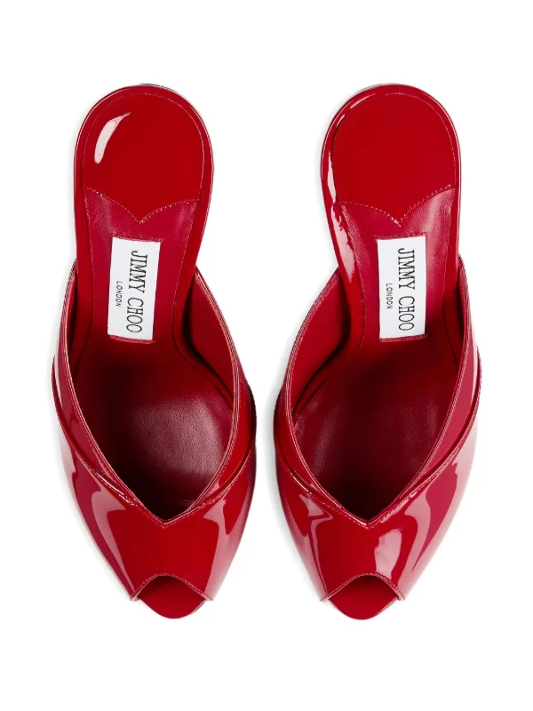 Jimmy Choo Brigitte 100 peep-toe Mules | Red | FARFETCH