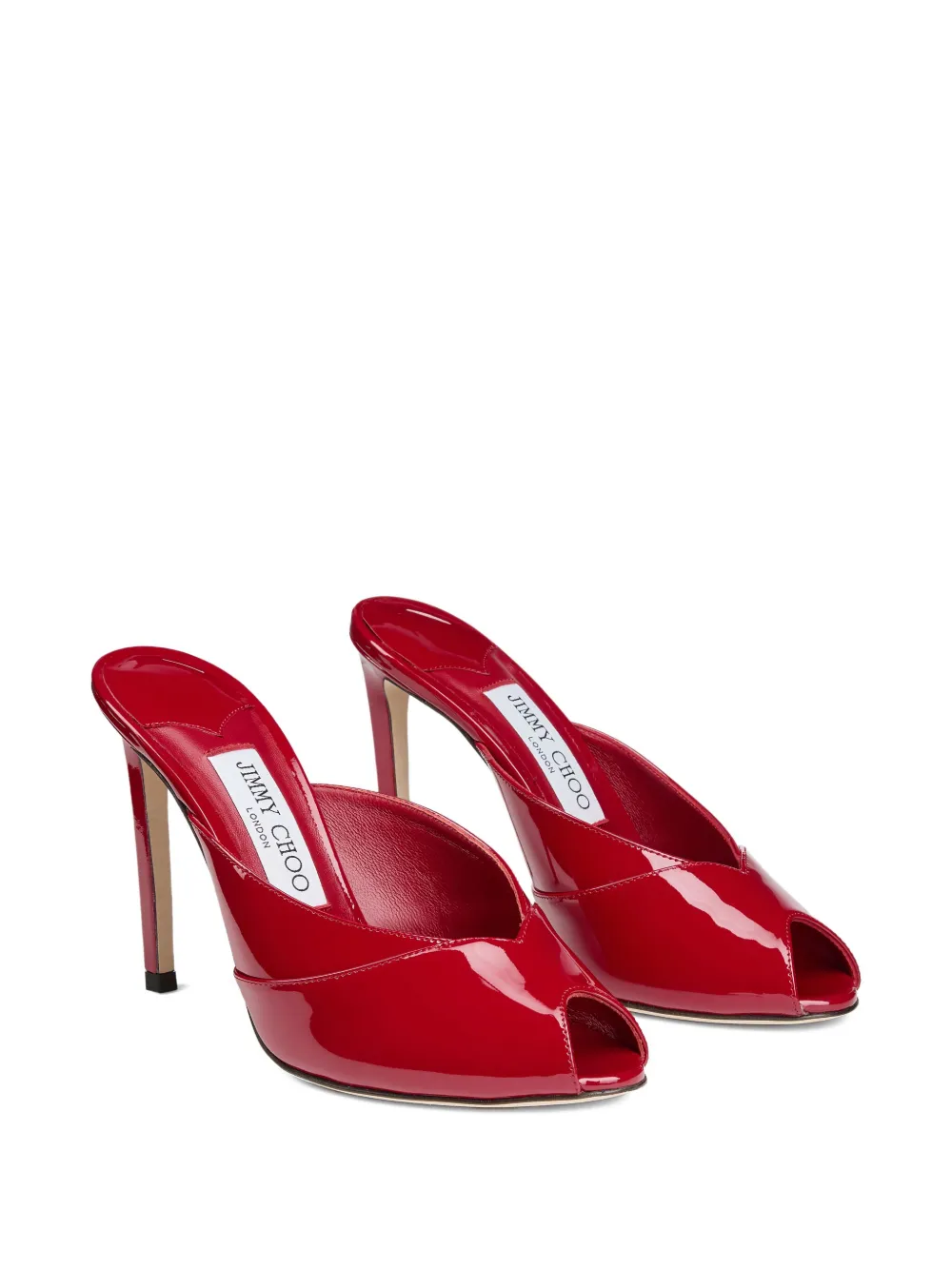 Jimmy Choo 100mm Brigitte Peep-toe Mules In Burgundy