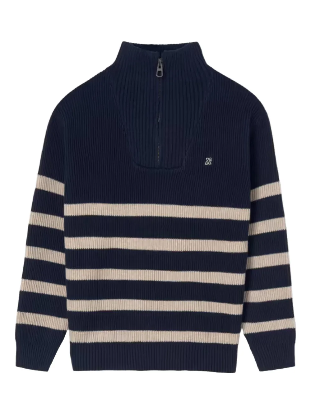 Mayoral striped zip-neck Sweater - Blu