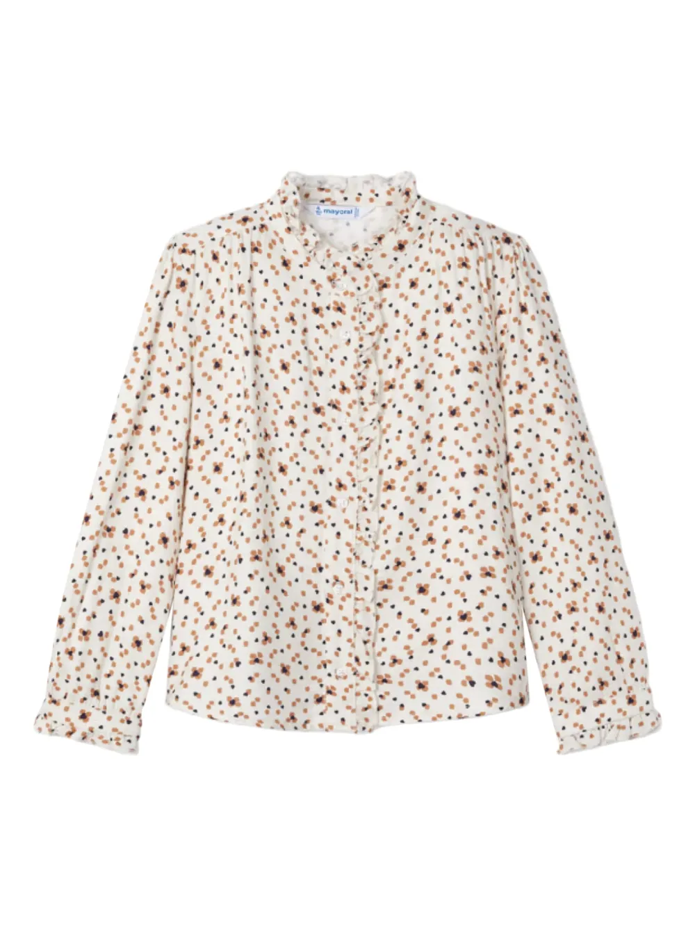 Mayoral ruffle print blouse | Neutrals | Image 1