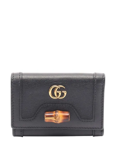 Gucci Pre-Owned 2016-2025 Grained Calfskin Diana Bamboo Compact Wallet small wallets
