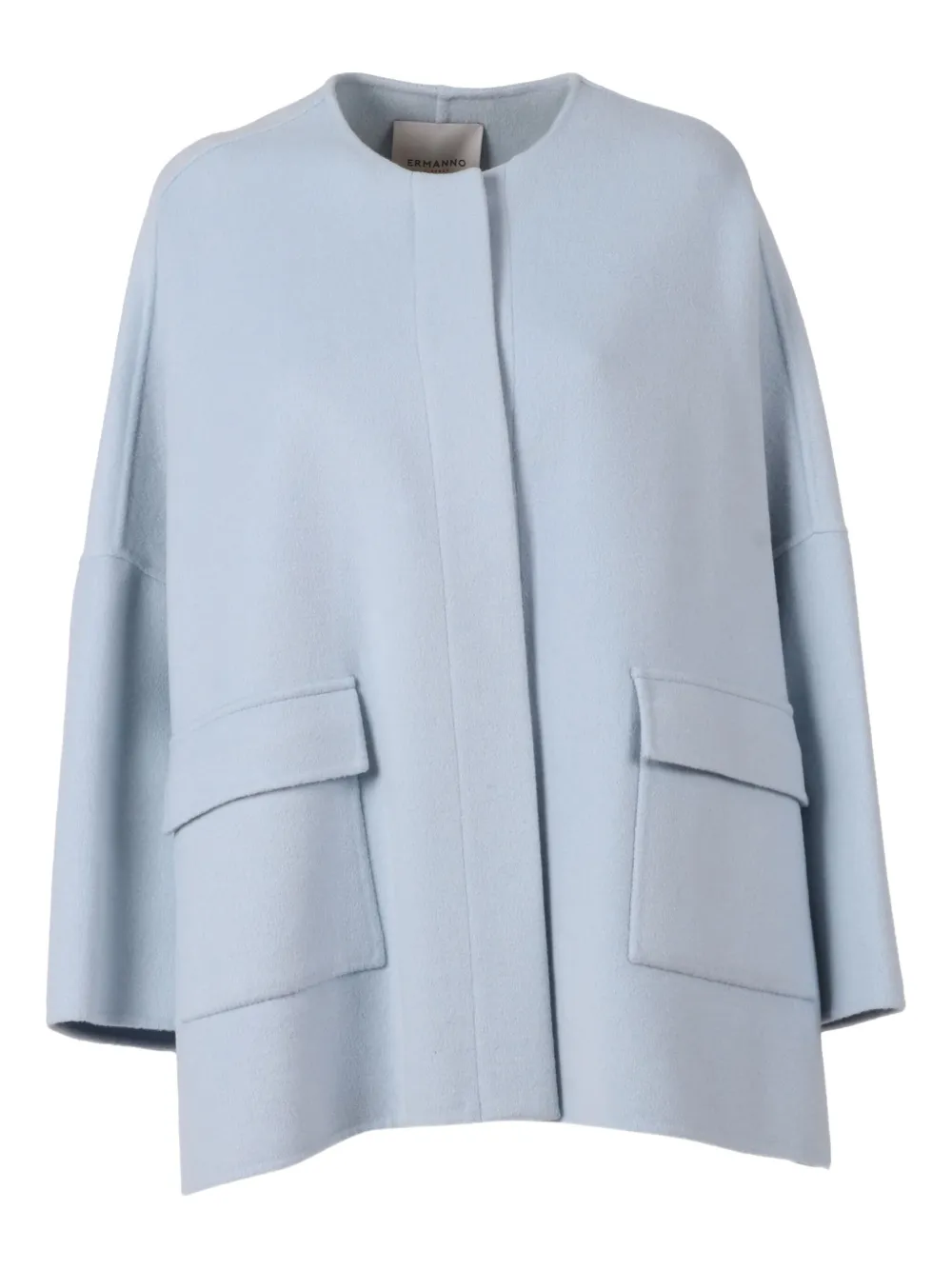 Ermanno Scervino Scarf-style Wide-sleeved Casual Jacket In Blue