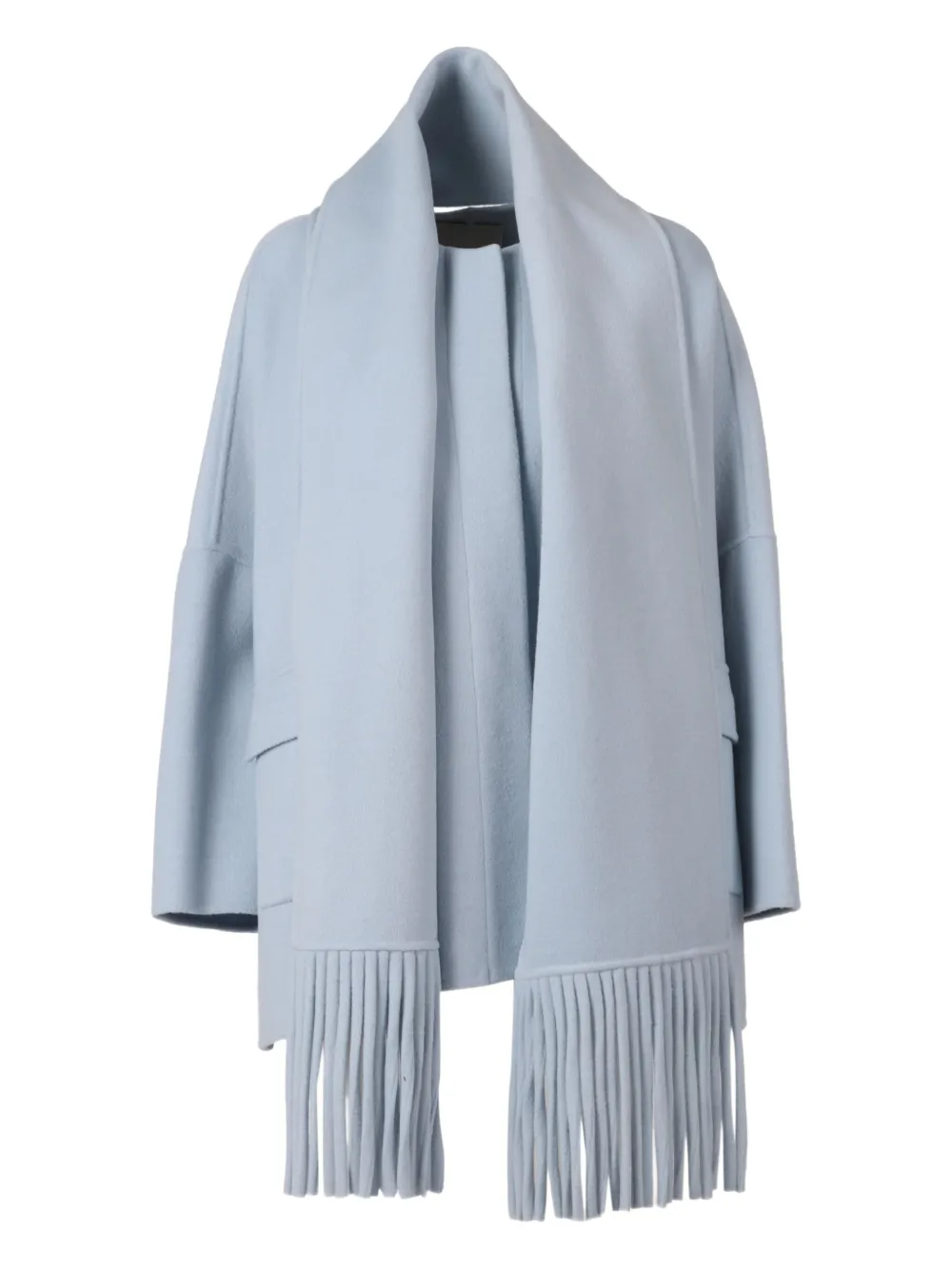 Ermanno Scervino Scarf-style Wide-sleeved Casual Jacket In Blue