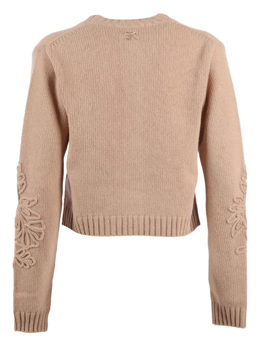 Ermanno Scervino Open-front Knit Cardigan In Fine Wool In Brown