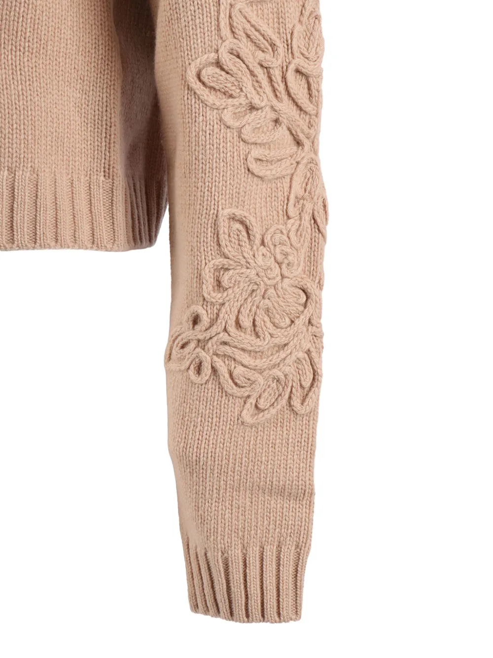 Ermanno Scervino Open-front Knit Cardigan In Fine Wool In Brown