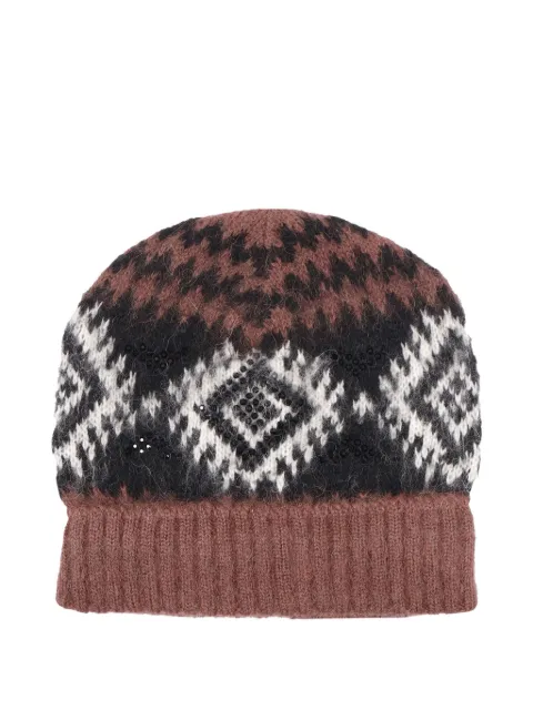 Ermanno Scervino patterned beanie hat