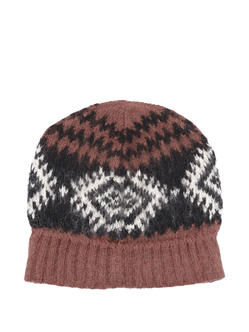 Ermanno Scervino patterned beanie hat - Bruin
