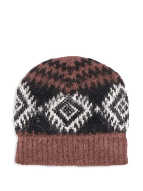 Ermanno Scervino patterned beanie hat